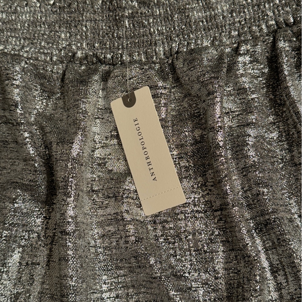 Anthropologie MAIAH SHIMMER TUBE TOP Silver Party Blouse XS - Picture 3 of 9